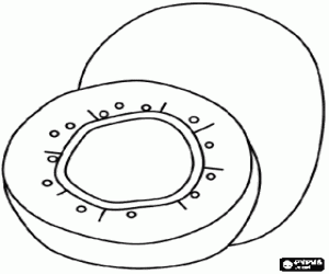 desenho de Dois kiwis, fruta para colorir