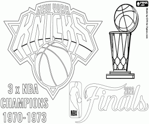 desenho de Knicks, campeões da NBA 2026 para colorir
