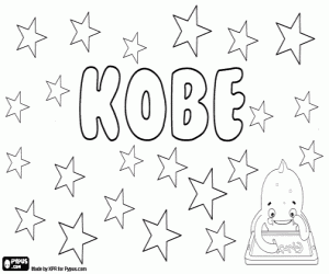 desenho de Kobe, nome diminutivo para colorir