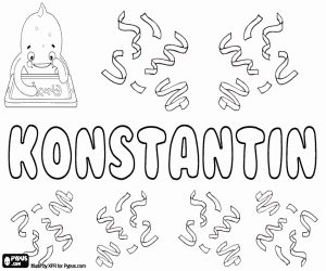 desenho de Konstantin, nome para filho para colorir
