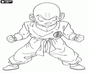 desenho de Krillin, primeiro adversário de Son Goku para colorir