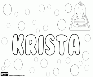 desenho de Krista, nome tcheco para menina para colorir