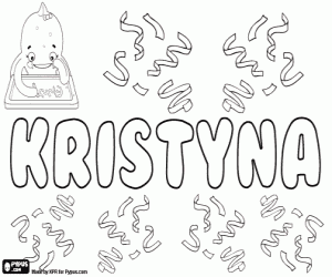 desenho de Kristyna, um nome eslavo para colorir