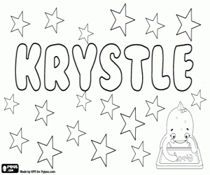 desenho de Krystle, nome feminino para colorir