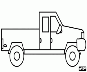 desenho de Lado de uma caminhonete pickup para colorir