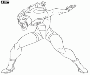 desenho de Um lagarto, jogador de futebol galáctico para colorir