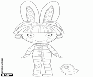desenho de Lalaloopsy com orelhas de coelho para colorir