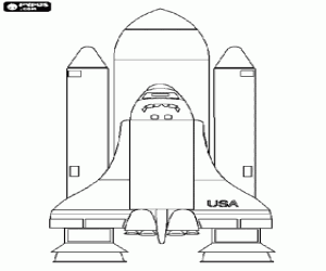 desenho de Lançamento do ônibus espacial para colorir