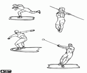 desenho de Lançamentos de Atletismo para colorir