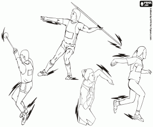 desenho de Os lançamentos na Olimpíada para colorir