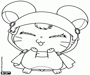 desenho de Lapis, um hamster de Hamtaro para colorir