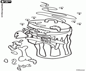 desenho de Lata de lixo, Trash Pack para colorir