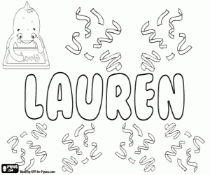 desenho de Lauren, nome inglês para menina para colorir