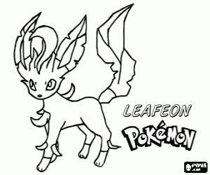 desenho de Leafeon, Pokémon para colorir
