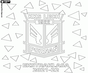 desenho de Lech Poznan, campeão 2021-2022 para colorir