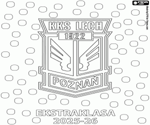 desenho de Lech Poznan, campeão 2025-2026 para colorir