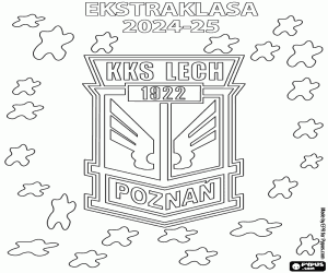 desenho de Lech Poznan, Ekstraklasa 2024-2025 para colorir