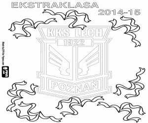 desenho de Lech Poznań, campeão 2014-2015 para colorir