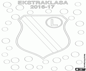 desenho de Legia, campeão Ekstraklasa 2017 para colorir