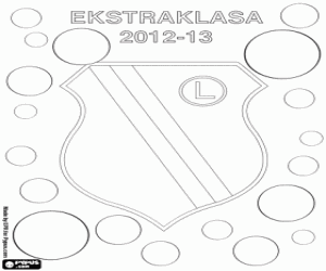 desenho de Legia Varsóvia, campeão 2012-2013 para colorir