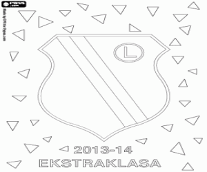 desenho de Legia Varsóvia, campeão 2013-2014 para colorir
