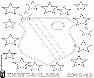 desenho de Legia Varsóvia, campeão 2015-2016 para colorir