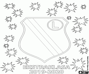 desenho de Legia Varsóvia, campeão 2019-20 para colorir