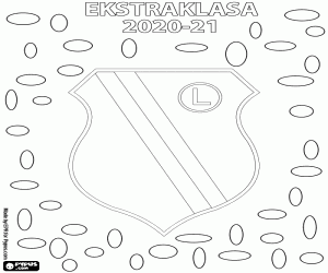 desenho de Legia Varsóvia, campeão 2020-2021 para colorir