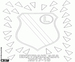 desenho de Legia Varsóvia, Ekstraklasa 2017-2018 para colorir