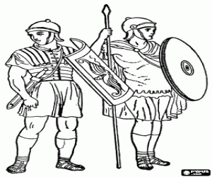 desenho de Os legionários romanos para colorir