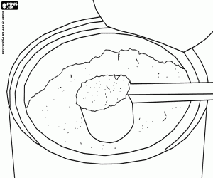 desenho de Leite em pó com uma colher para colorir