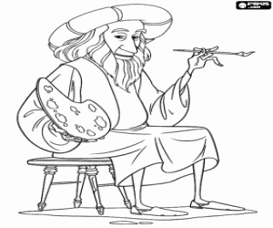 desenho de Leonardo da Vinci em Florença para colorir