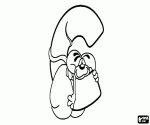 desenho de Letra C com o ratinho travesso para colorir