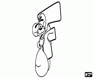 desenho de Letra F com o ratinho travesso para colorir