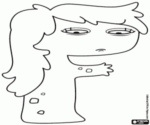 desenho de Letra F, um monstro no perfil para colorir