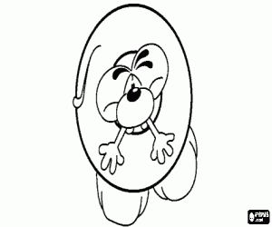 desenho de Letra O com o ratinho travesso para colorir