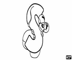 desenho de Letra S com o ratinho travesso para colorir