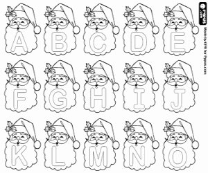 desenho de Letras de Santa Claus de À a O para colorir