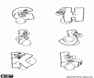 desenho de Letras G a R e o ratinho para colorir