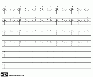 desenho de Letras QI para aprender a escrever para colorir