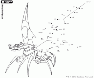 desenho de Ligue os pontos de Insectóide para colorir