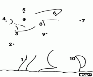 desenho de Ligue os pontos de um animal para colorir