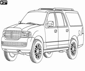 desenho de Lincoln Navigator, um carro Ford para colorir