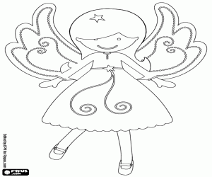 desenho de Uma linda menina anjo para colorir