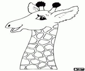 desenho de Lindo rosto de uma girafa sorridente para colorir