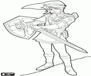 desenho de Link da lenda de Zelda para colorir