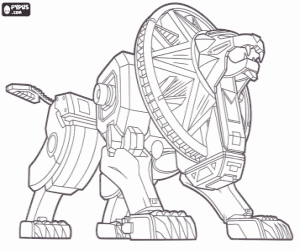 desenho de Lion Zord, Ninja Power Rangers para colorir