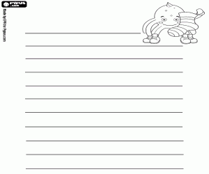 desenho de Lista de presentes com Pypus e meia Natal para colorir