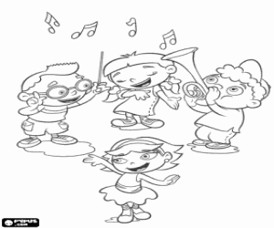 desenho de Little Einsteins e a música para colorir