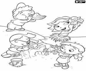 desenho de Os Little Einsteins na praia para colorir